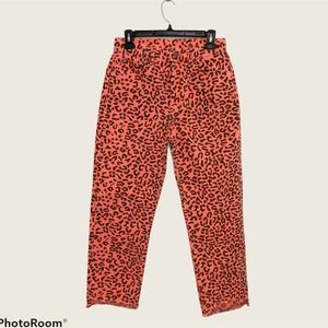 Carmar Denim jeans high waisted orange leopard